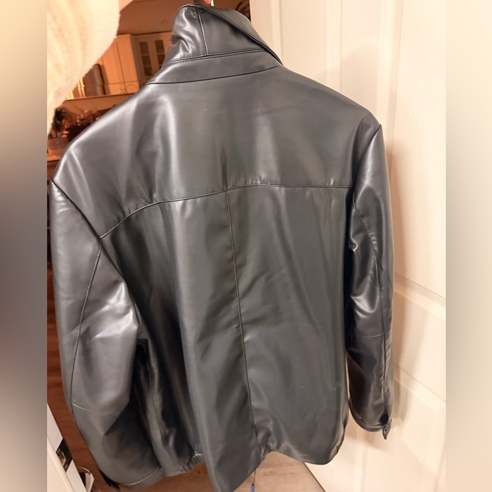 Prada Black Nappa Leather Collar Zip Jacket - Picture 3 of 11